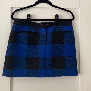 Rag and bone blue plaid skirt